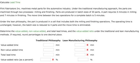 Solved Calculate Lead TimeFlint Fabricators Inc. machines 